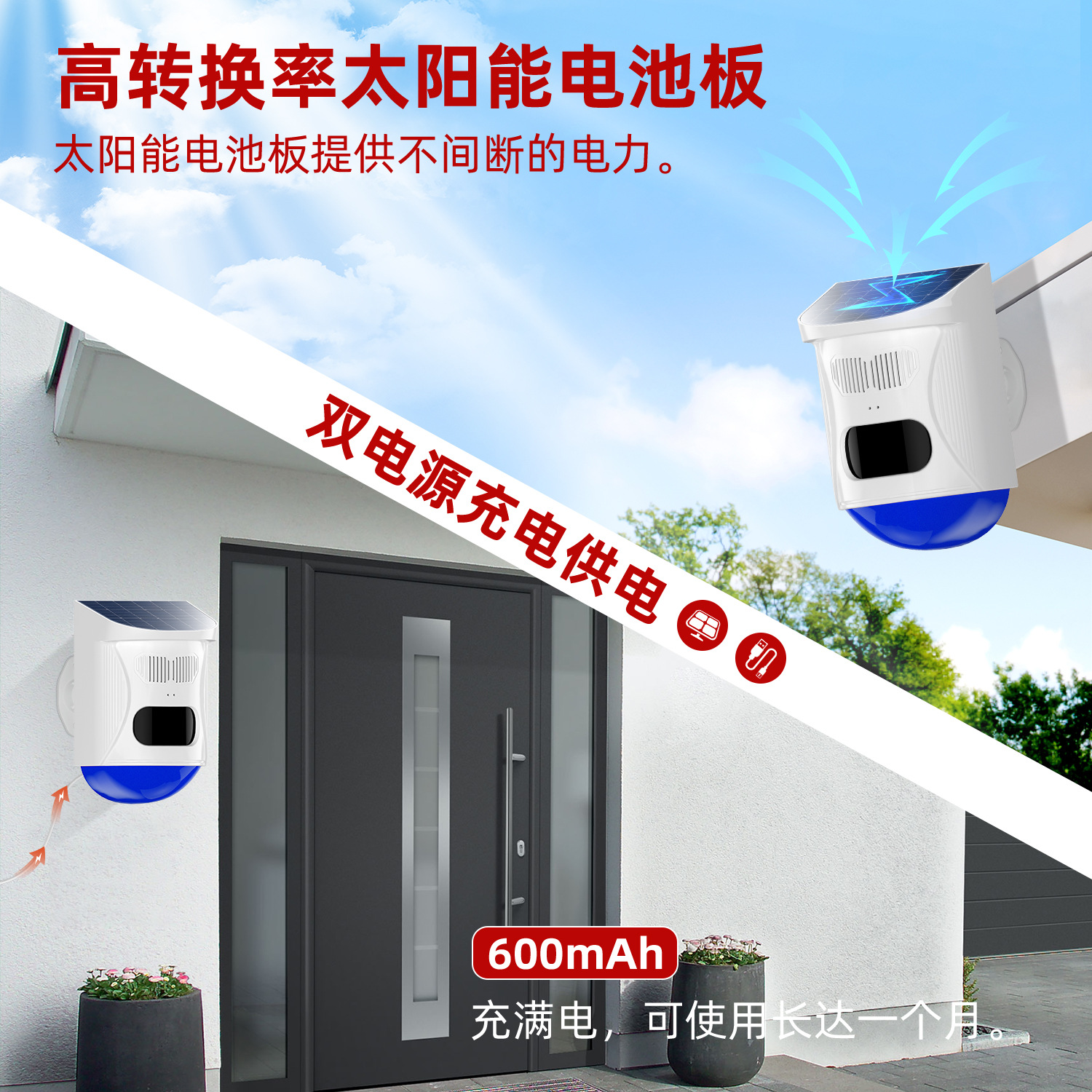 Solar-Powered Voice Announcer, Solar-Powered Sound and Light Alarm, Excavator Blind Spot Alarm, Crane Blind Spot Alarm