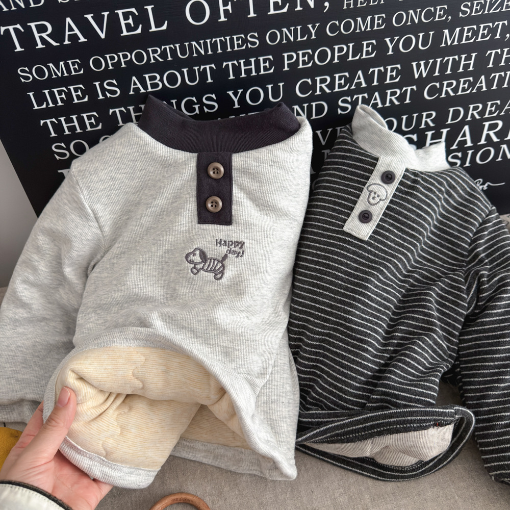 Детская термобелье из шелка и хлопка, трехслойное, утолщенное, для мальчиков и девочек, стеганые футболки, для детей маленького и среднего размера, самонагревающиеся топы