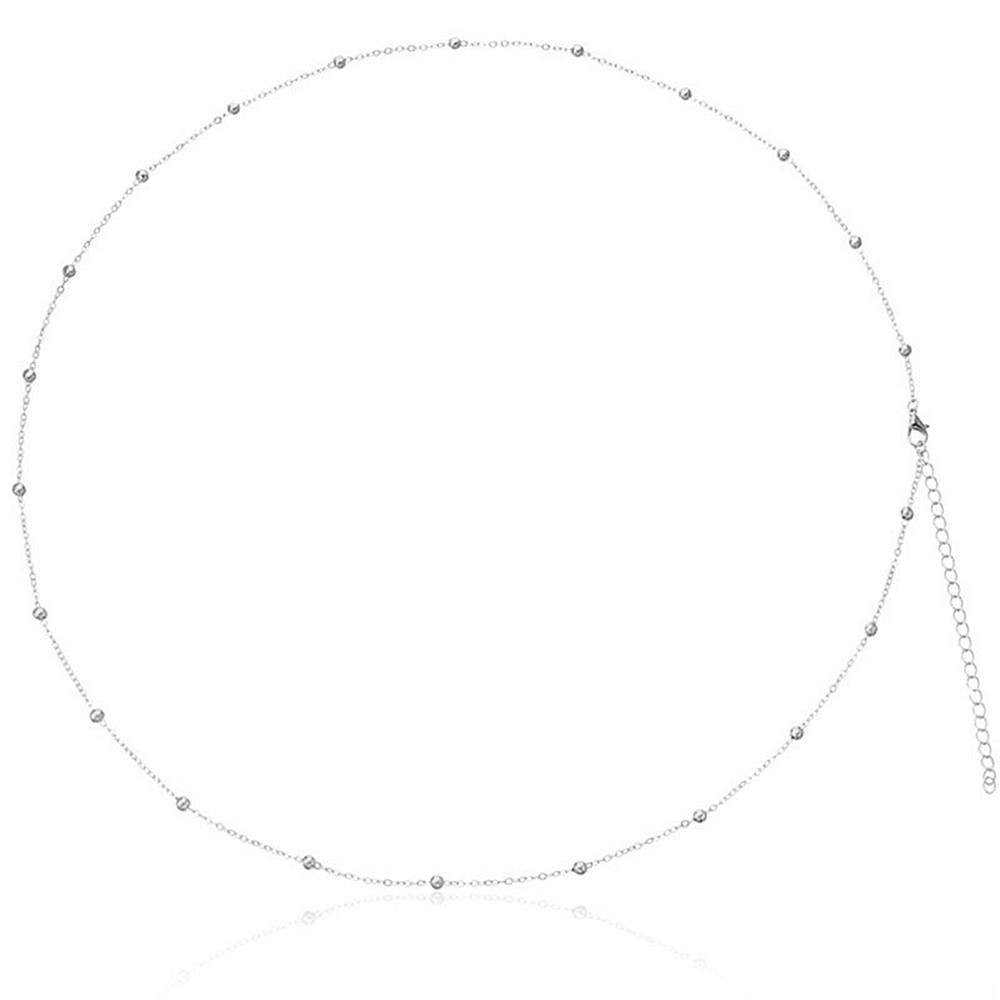 European and American cross-border sexy women's body chain summer beach casual metal jewelry simple clip ball bead waist chain