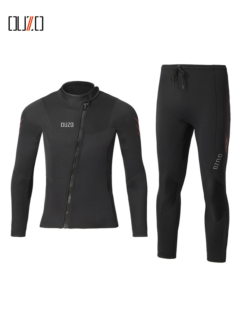3mm diving suit OUZO men's and women's split diving suit cold-proof warm top pants snorkeling surfing winter swimsuit