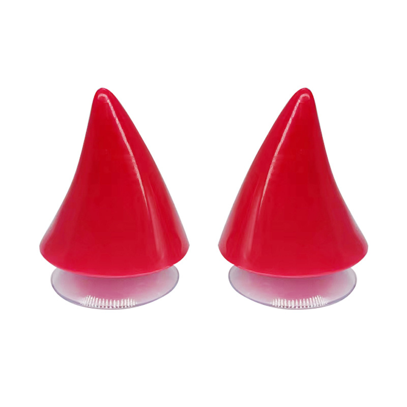 Creative Electric Vehicle Helmet Decoration Small Horn Retro Motorcycle Round Light Devil Suction Cup Horn Universal Motorcycle