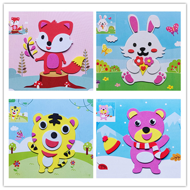 New Small EVA Layer Sticker Kindergarten Handmade Material Bag Creative Educational Toys Transportation Sticker