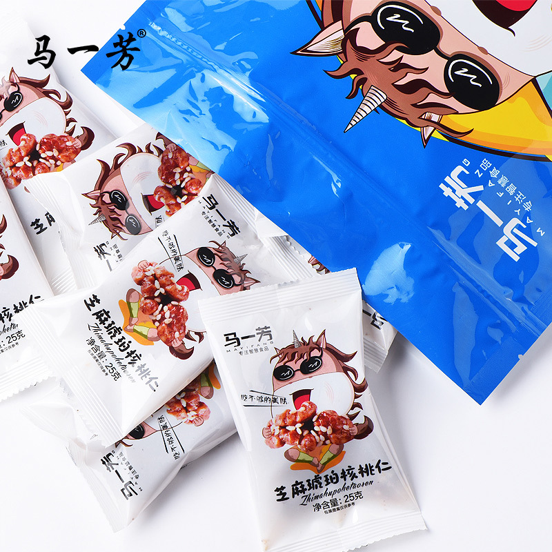 Ядра грецкого ореха с кунжутом Ma Yifang 25г*20 пакетов, независимая упаковка, ореховые закуски, портативный перекус для студентов