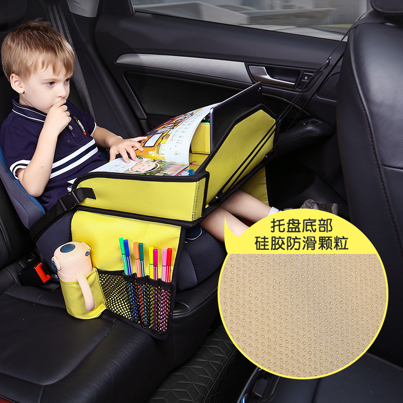 Car-Mounted Small Table Board, Children's Soothing Toy Tray, Car Backseat Baby-Entertainment Tool, Cartoon Car-Mounted Folding Table Board
