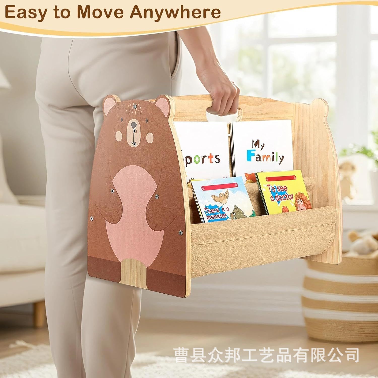 Household Wooden Children's Bookshelf Solid Wood Children's Book Storage Rack Household Baby Book Storage Rack Factory Direct Supply
