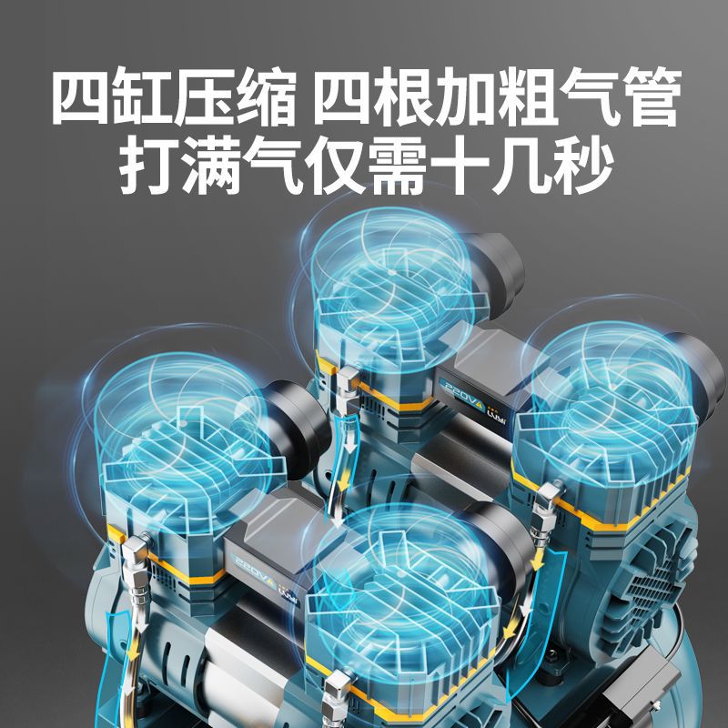 Oil-Free Air Compressor Silent Air Pump Industrial Grade Air Compressor Small 220V Portable Woodworking High-Pressure Air Pump