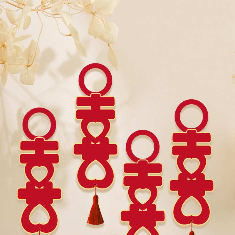 Wedding room layout wedding pendant bedroom door handle wedding decoration living room small couplet housewarming decoration