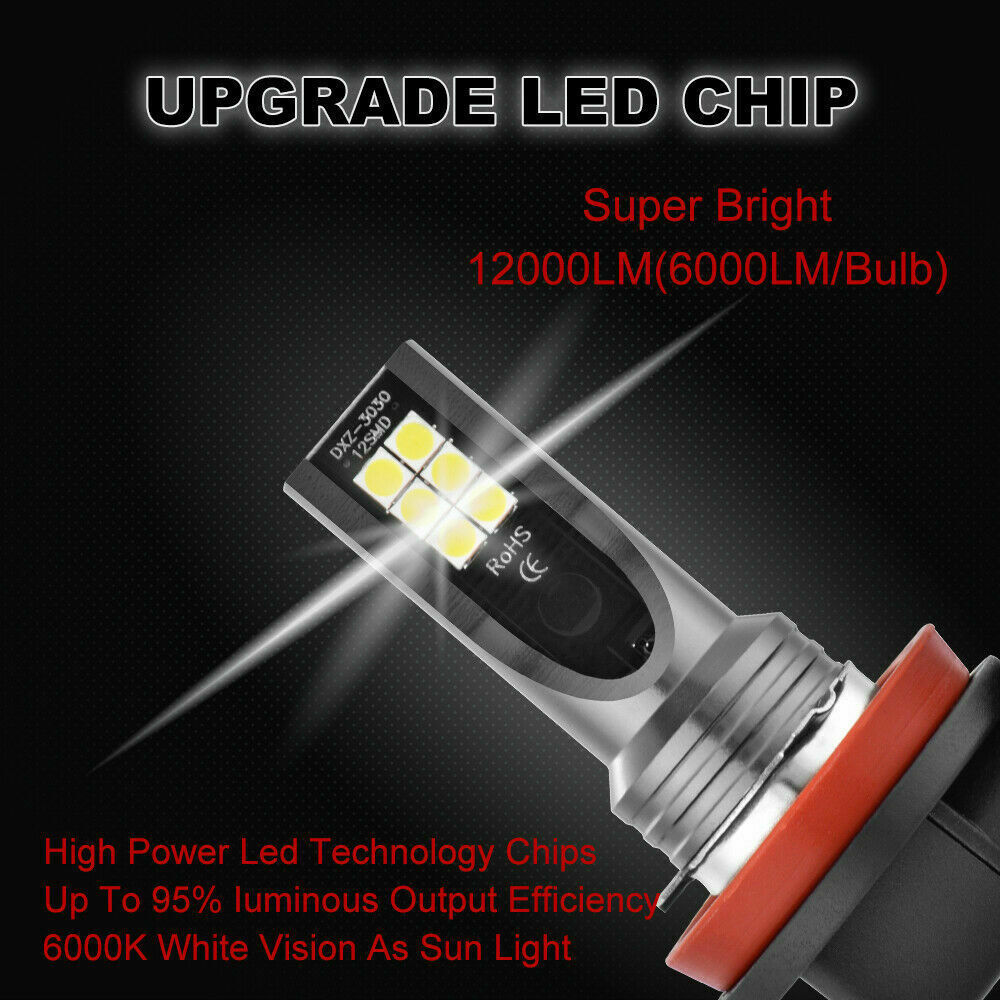 Cross-Border Hot Selling H11 H8 12Smd 110W Led Fog Light Car Headlight H7 H4 3030 9005