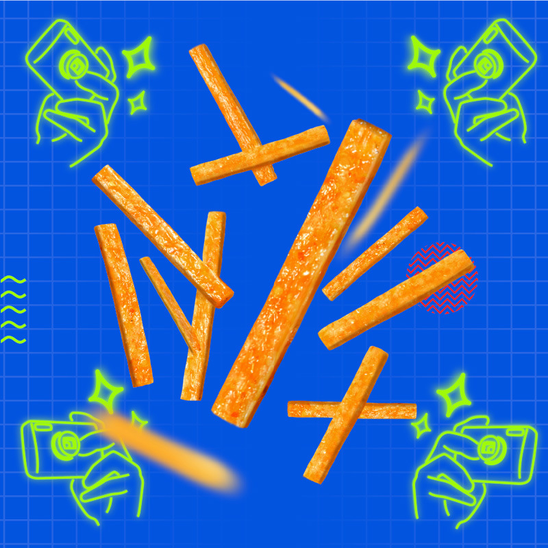 [three squirrels ruler spicy 110 g/bag] spicy snacks gluten campus knife meat spicy noodles