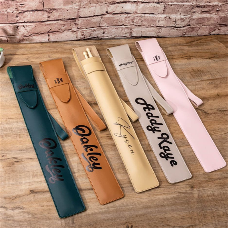 Drum Set Drumstick Bag Personalized Drumstick Storage Bag Drumstick Rack PU Waterproof Leather Hand Carrying Knocking Instrument Leather Case