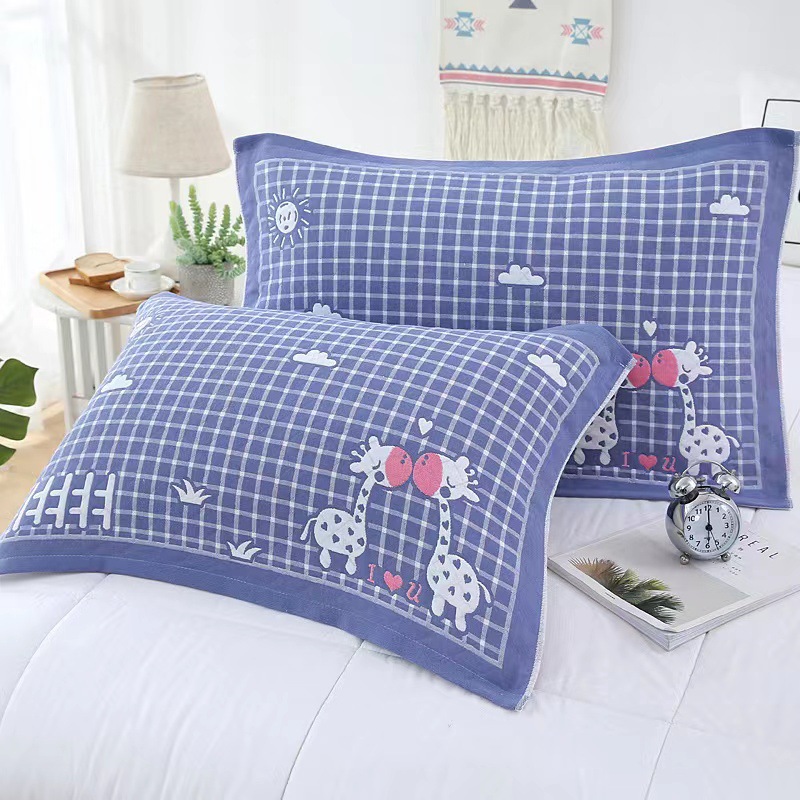 Gauze Pure Cotton Pillow Cover Household Cotton Adult Student Enlarged and Thickeneded Pillow Cover Class a Welfare Product Wholesale