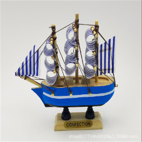 Декорации для торта в виде деревянного парусника 10 см в средиземноморском стиле, деревянные изделия, декоративное украшение