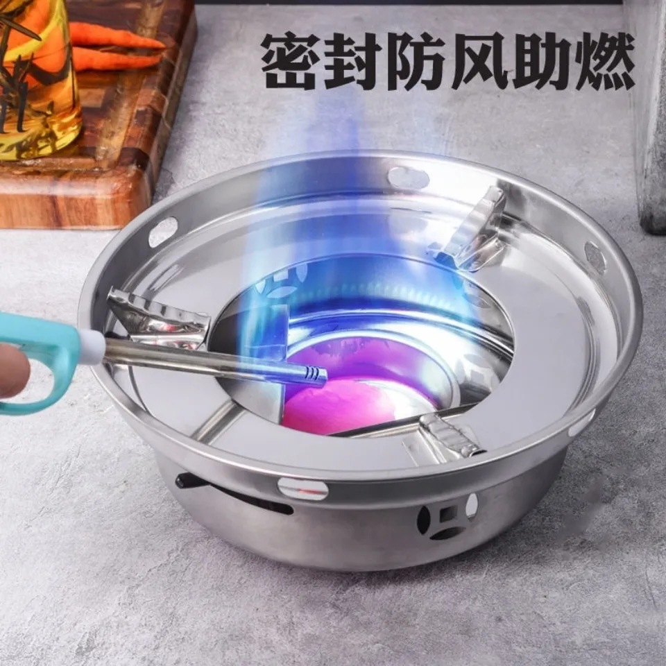 Solid Alcohol Stove Hot Pot Special Pot Household Hot Pot Dry Pot Outdoor Camping Style Stainless Steel Eating Pot Portable
