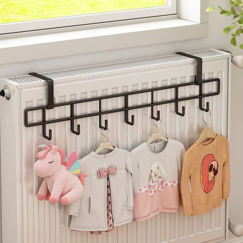 No-Drill Household Radiator Clothes Drying Rack Multifunctional Radiator Pipe Storage Rack Clothes Hanging Storage Magic Drying Rack