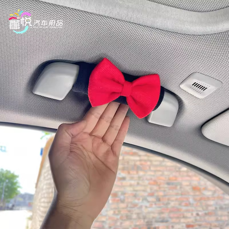 Car Roof Handle Protective Cover Car Door Handle Cover Cute Co-Pilot Decorative Bow Roof Handrail Cover