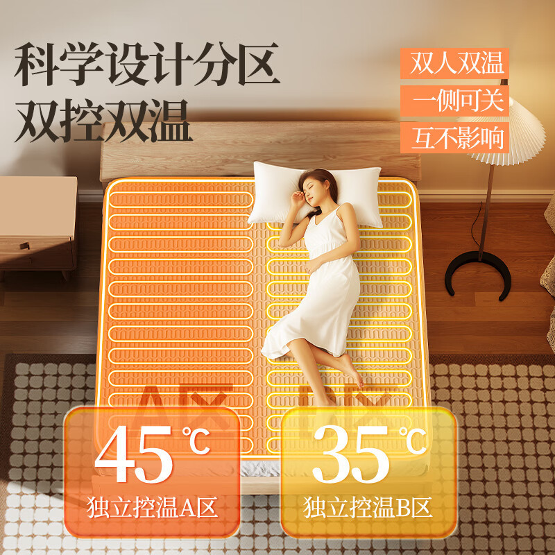 Chigo Water Heating Electric Blanket Double Dual Control 2025 New Water Heating Electric Mattress Water Heating Without Fire Household Water Heating Blanket