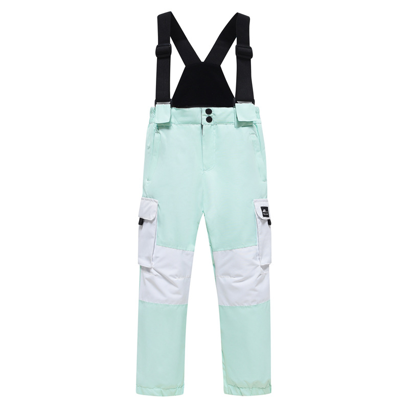 Factory Direct new children's single and double board strap ski pants thickened waterproof snow cold-proof warm children's snow pants