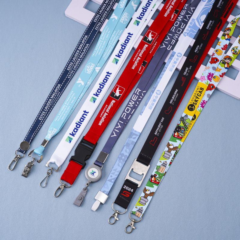 Work Permit Lanyard Customized Brand Employee Card Badge Exhibition Lanyard Printed Logo Integrated Buckle Rope Customized
