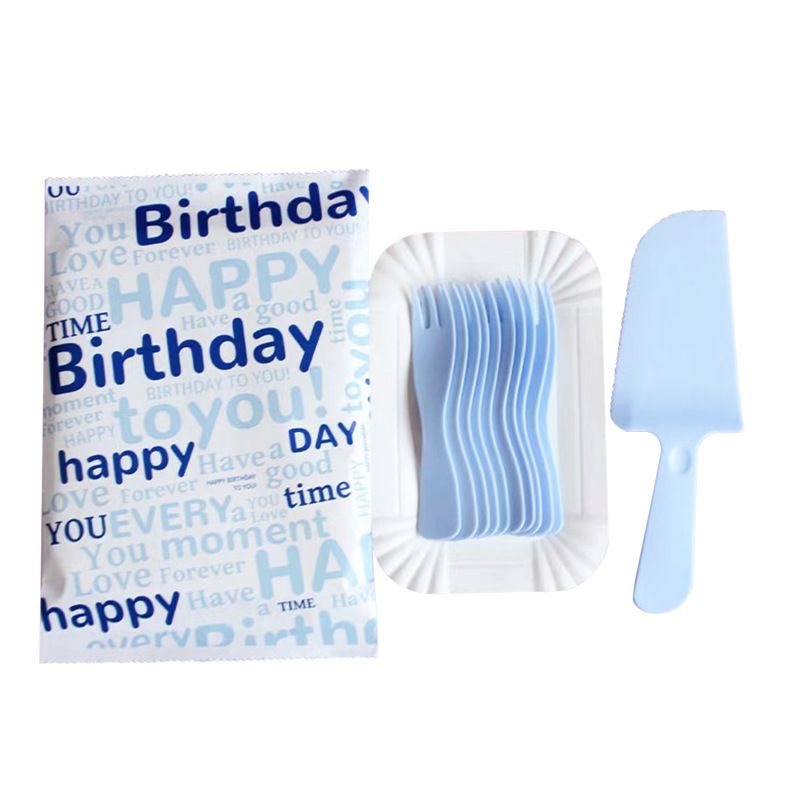 Birthday Cake Plate Cake Tableware Disposable Picnic Plate Dessert Plate Plastic Knife and Fork Paper Plate Party Party