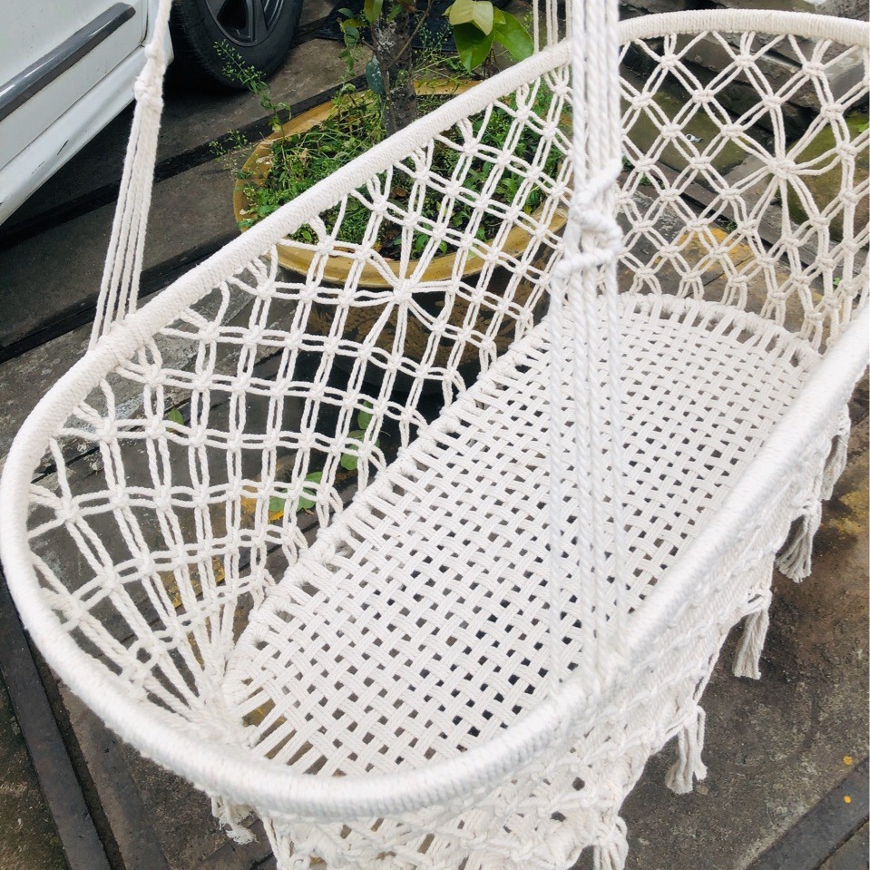 Baby Hammock Cradle Manufacturer Direct Sales Baby Hanging Chair Indoor Cotton Rope Woven Children's Hanging Basket Swing Hanging Type