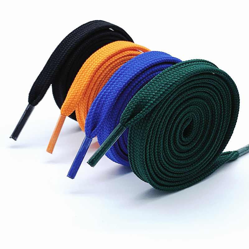 Factory creative new 10mm flat thick shoelaces wholesale color shoelaces polyester hollow flat shoelaces