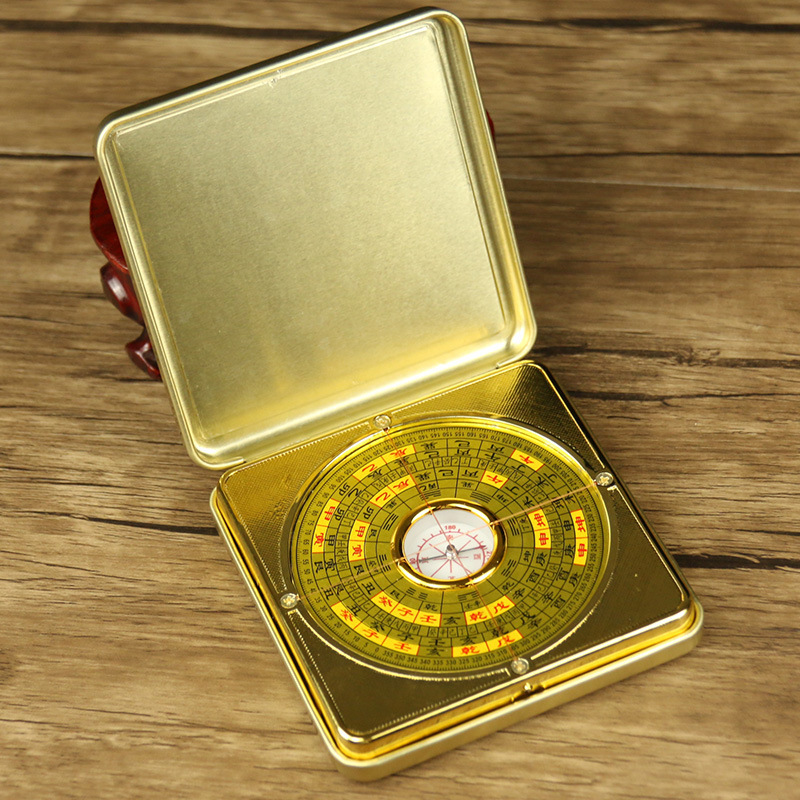 Wholesale Open Lid Compass Feng Shui Plate Portable Compass High Precision Alloy Alloy Compass Feng Shui Plate with Lid