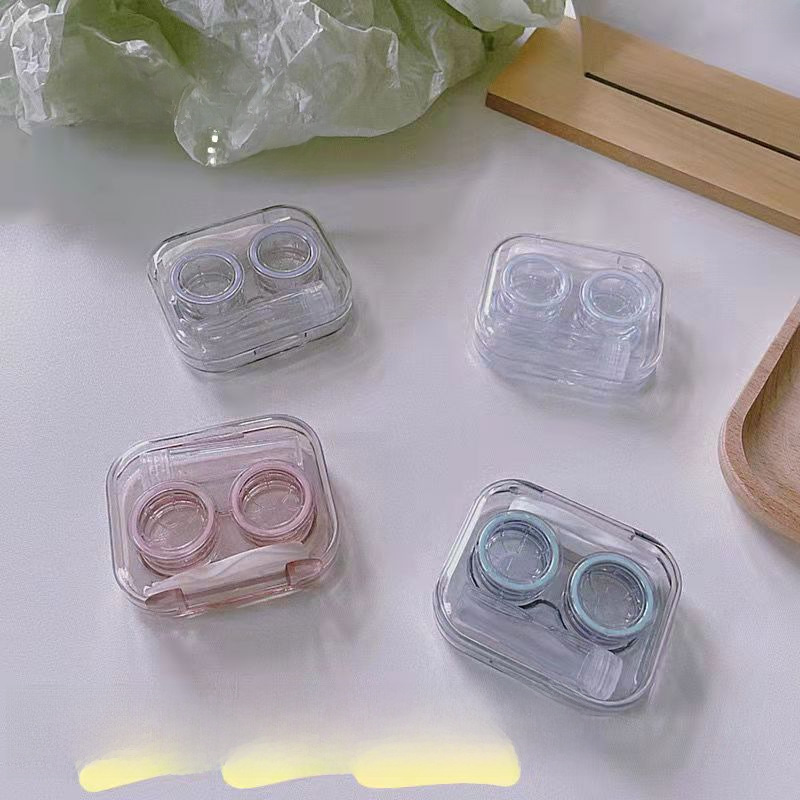 All-In-One Contact Lens Box, No Twist Cap, High-End, Transparent, Visible, Cold Style, Simple and Portable Contact Lens Box