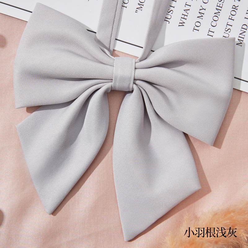 Jk Uniform S Feather Pure Color Bevel Student Bows Suit Sailor Suit Sweater Accessories Pink