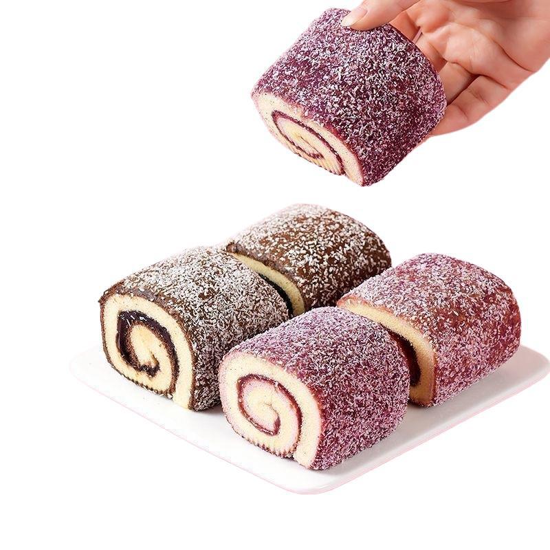 Oukan Hug Roll Cake Tiramisu Flavor Nutritious Breakfast Bread for Students to Satisfy Cravings Taro Paste Wholesale and Retail Free Shipping