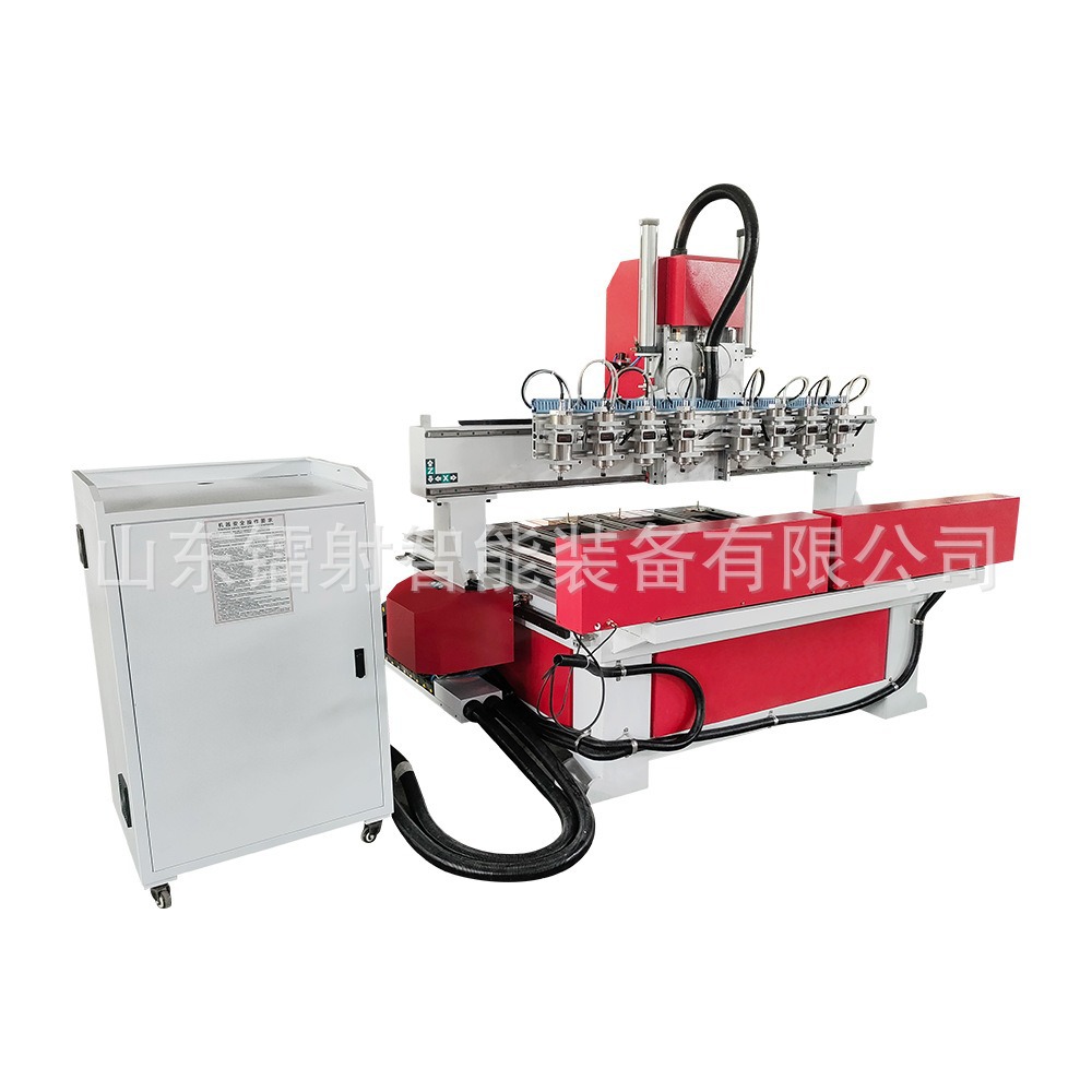 Multi-Head Engraving Machine for Crafts, Peach Wood Sword Engraving Machine, Solid Wood Furniture Engraving Machine, One-To-Eight Multi-Spindle Engraving Machine