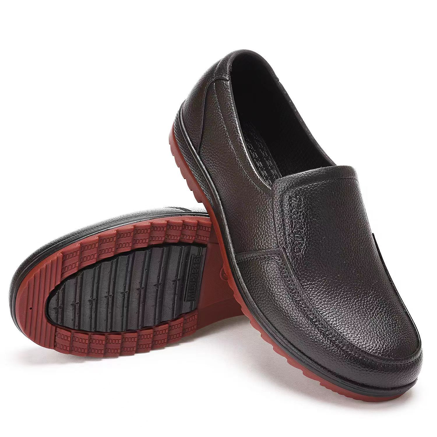 Plastic tendon bottom rain boots men's low-top short non-slip kitchen chef work shoes fishing site waterproof shoes and boots