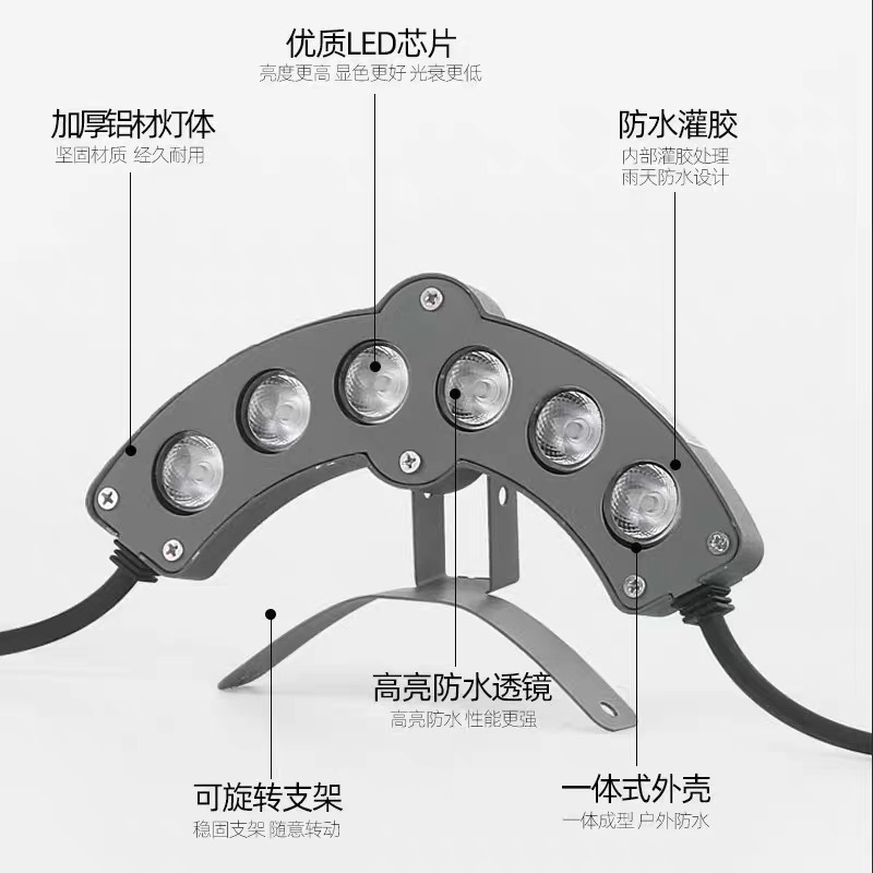 Corrugated Lamp Led Outdoor Waterproof Ancient Building Tile Lamp 3W6W Pavilion Ancient Building Temple Eaves Glazed Tile Lamp 24V