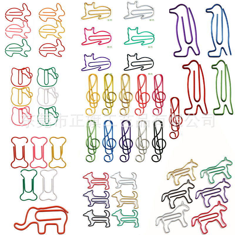Zhengqi wholesale penguin climbing cat Pink Flamingo Animal special-shaped paper clip hand account student test paper clip