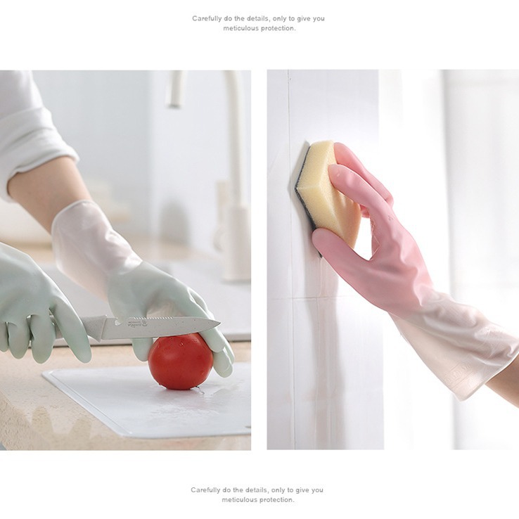Household Gradient Housework Cleaning Gloves Kitchen Durable Laundry Dish Washing Gloves Latex Waterproof Protective Gloves