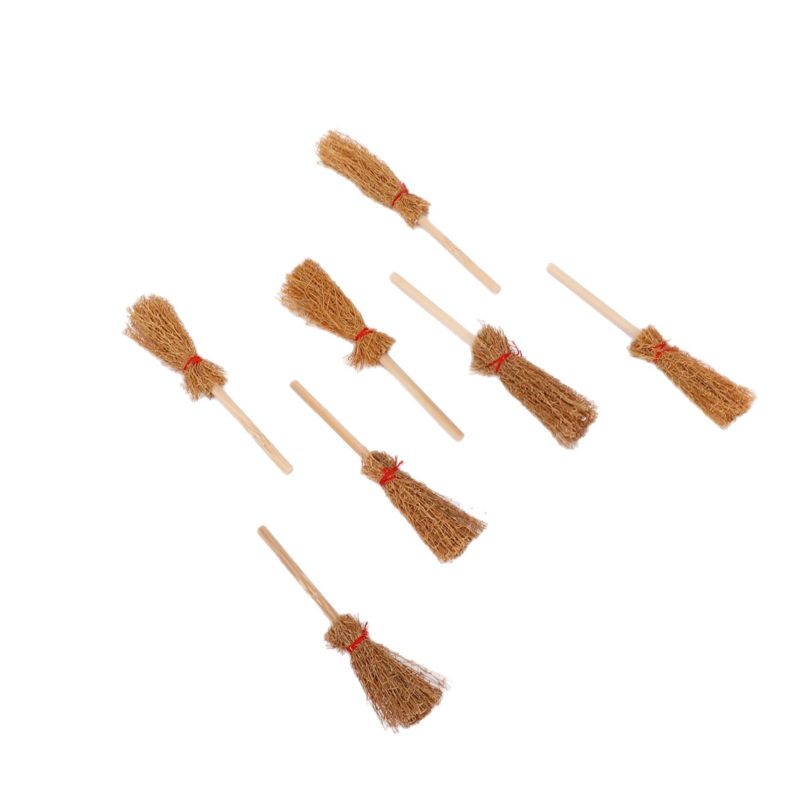 Halloween Cross-Border New Micro House Fun and Creative Natural Reed Broom Decoration Mini Broom