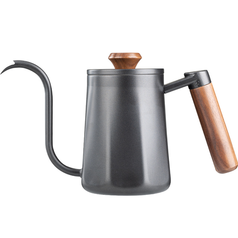 Free Shipping Hand Coffee Pot 304 Stainless Steel Long Mouth Fine Mouth Pot suit with Thermometer Anti-scalding Handle Hand Pot