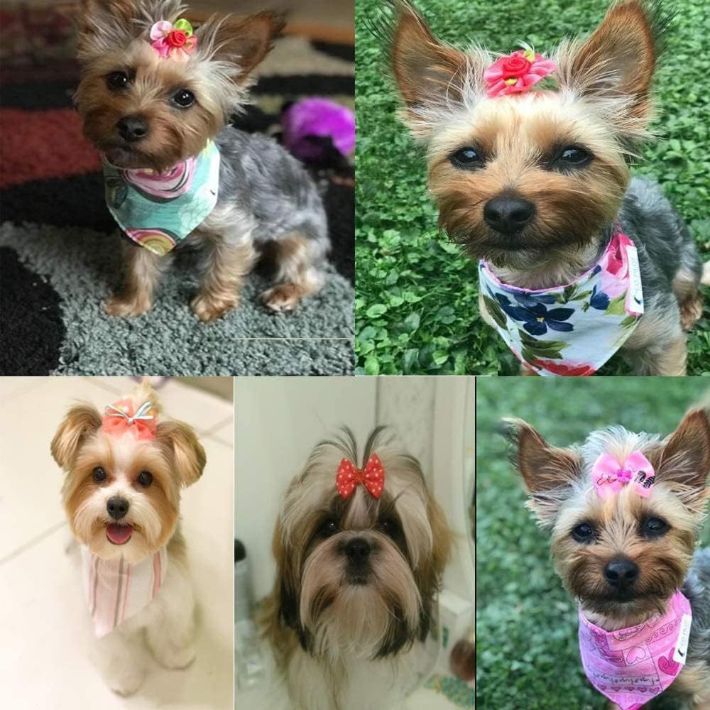 Pet hair accessories bow headdress flower princess style cat creative dress dog rubber band jewelry in stock wholesale