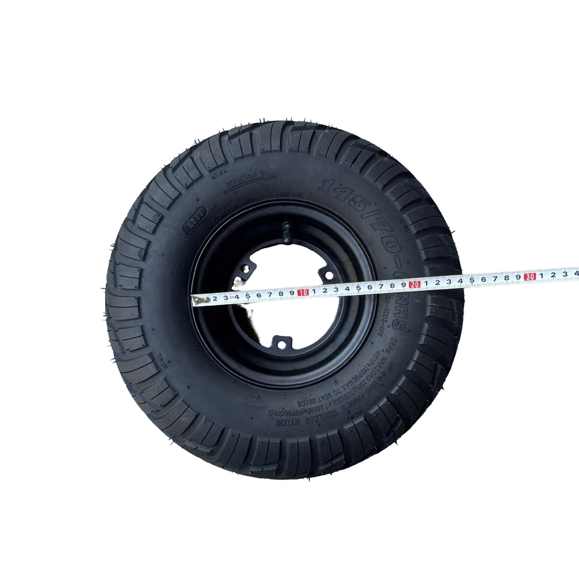 Atv Motorcycle Agricultural Vehicle Go-Kart Tire 145/ 70-6inch Tubeless Tire with Hub Accessories Sprayer