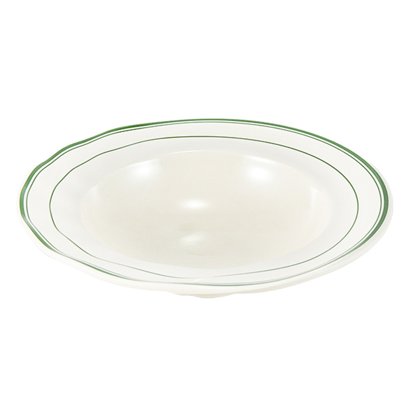 Melamine Imitation Porcelain Straw Hat Plate Deep Plate Soup Plate Hotel Restaurant Dish Plate Creative Wide Edge Plate Pasta Plate Commercial