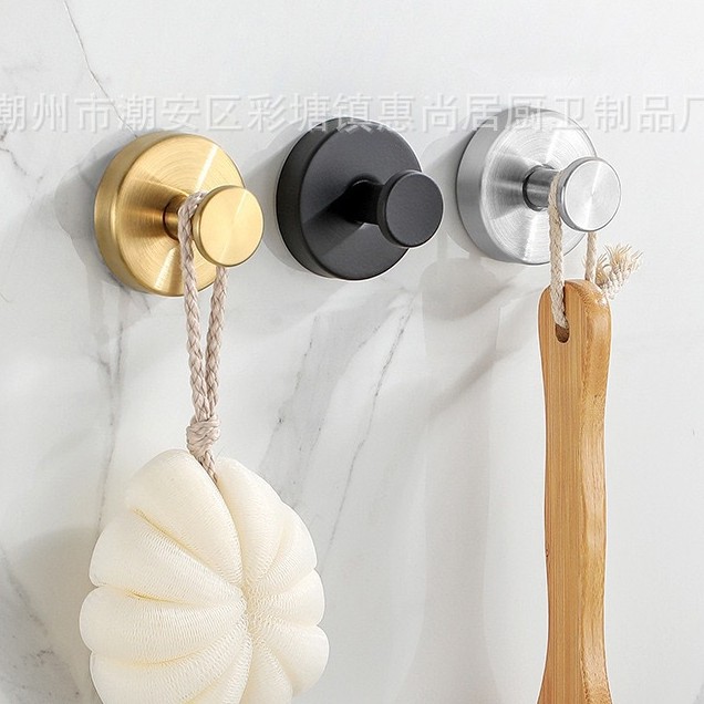 Cross-Border Stainless Steel Suction Cup Hook, No Punching, Traceless Adhesive Bedroom Coat Hook, Nordic Hook, Bathroom Nail-Free Hook