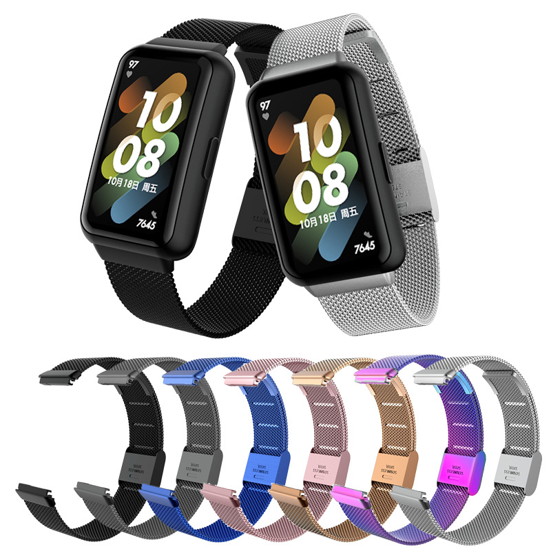 For Huawei Bracelet 89 Strap Milan Nice Glory 7 Universal Milan Magnetic Stainless Steel Metal Magnetic