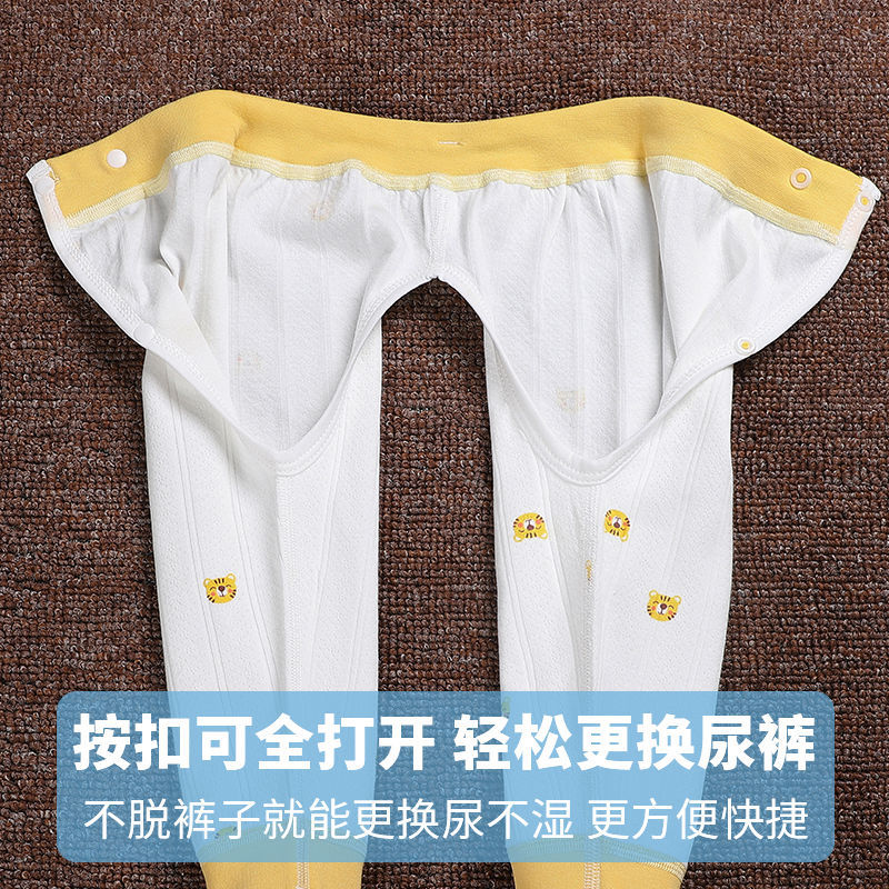 Комплект для новорожденных с длинным рукавом, 100% хлопок, без косточек, с кнопками на промежности, весна и осень, для детей от 0 до 12 месяцев