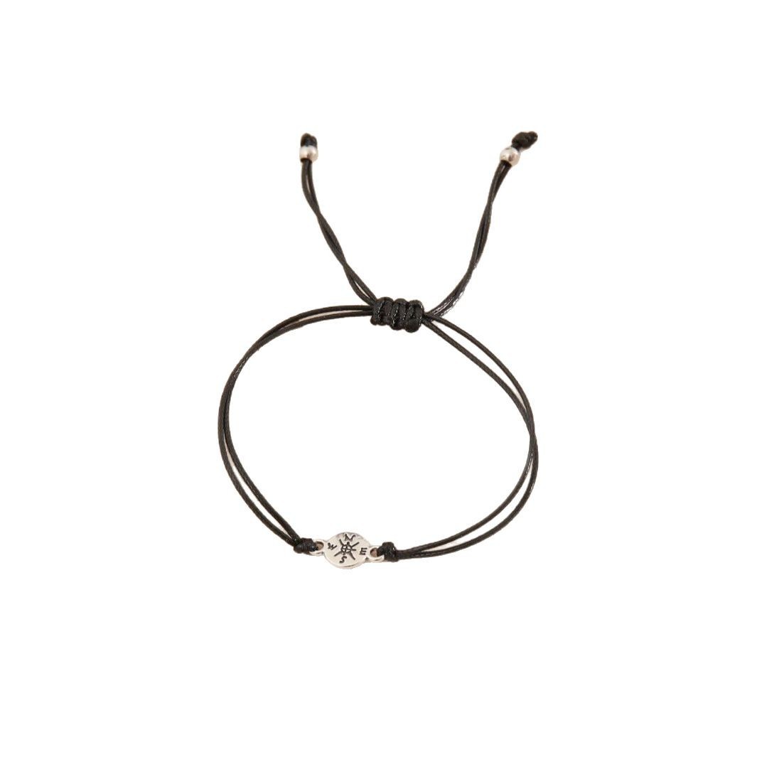 Cross-Border Popular Compass Bracelet European and American School Season Alloy Friendship Adjustable Wax Thread Braided Handmade Bracelet for Women