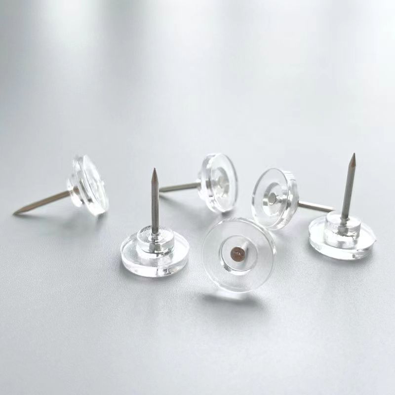 Amazon cross-border thumbtack push pin glue glue cork board nail transparent flat round nail
