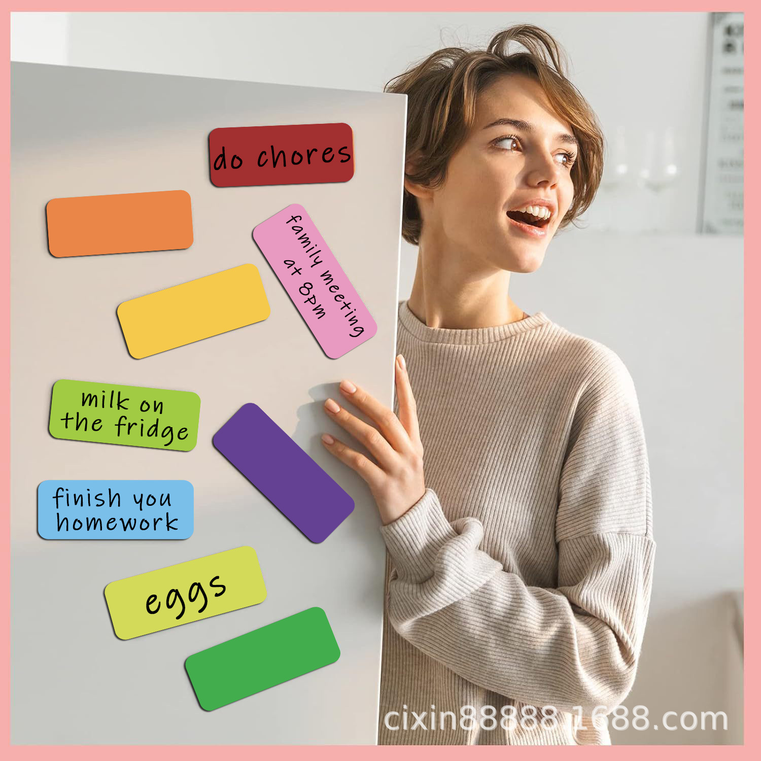 Label Magnetic Sticker Self-adhesive Name Sticker Shelf Office Home Repetitive Writing Magnetic Refrigerator Sticker Whiteboard Sticker
