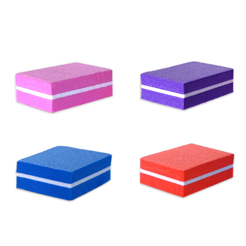 Mini double-sided tofu block nail file sponge colorful small square nail rubbing type polishing rubbing strip nail art tool