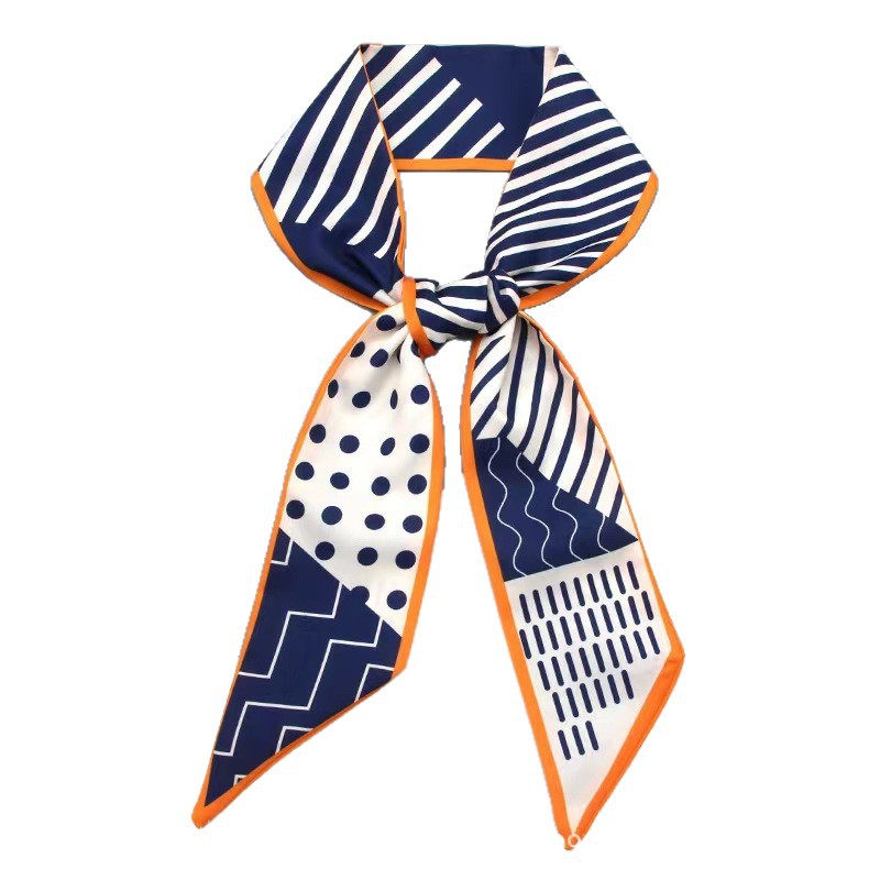 Source Factory Retro Silk Scarf, High-End Women's Hair Tie, Bow Ribbon, Bag Gift Box, Souvenir Silk Scarf