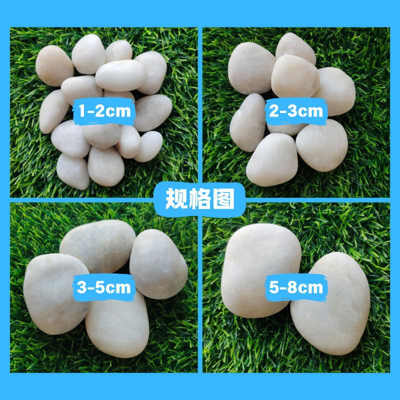 White Pebbles for General Use, Special White Pebbles for Engineering Paving, Garden Landscape Courtyard Decoration and Landscaping Pebbles
