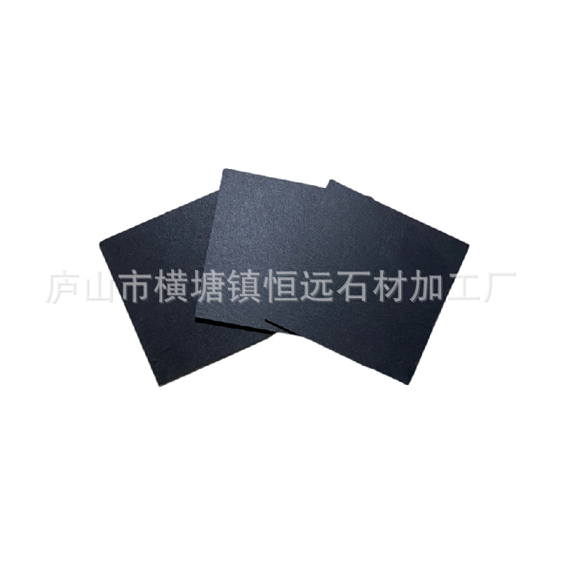 Черная сланцевая тарелка для ужина, отельная посуда, квадратная подставка из камня, подставка для мыла, подставка для свечи, лазерная гравировка логотипа