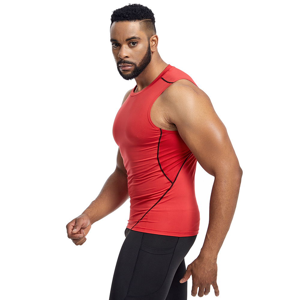 Silgeitu Cross-Border Sports Vest Men's Spring and Summer Tight-Fitting Fitness Clothing Training Running Quick-Drying Basketball Vest